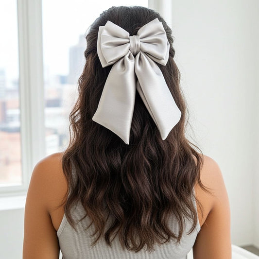 PLATINUM PIGTAIL BOW
