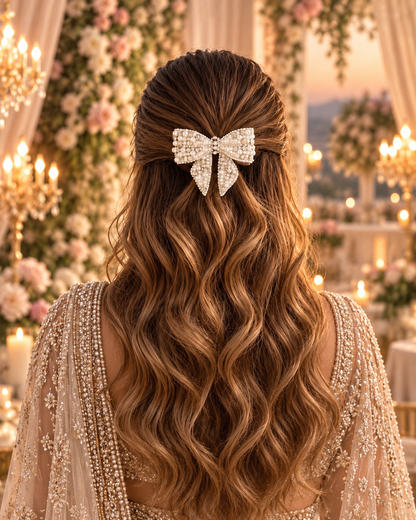 PEARL VEIL BEJEWELLED BOW