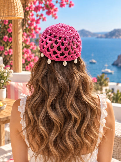 PEONY CHARM CROCHET CAP
