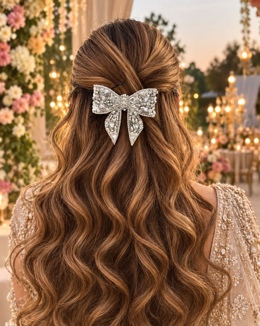SILVER ARROW BEJEWELLED BOW