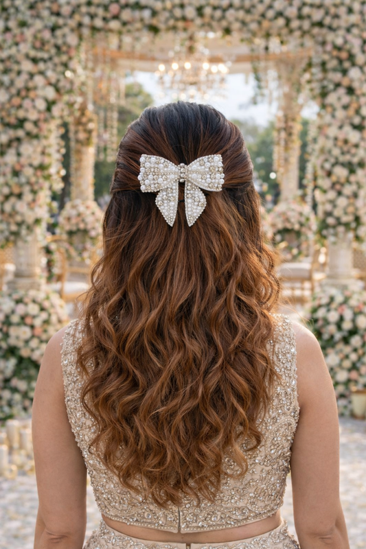 PEARL VEIL BEJEWELLED BOW