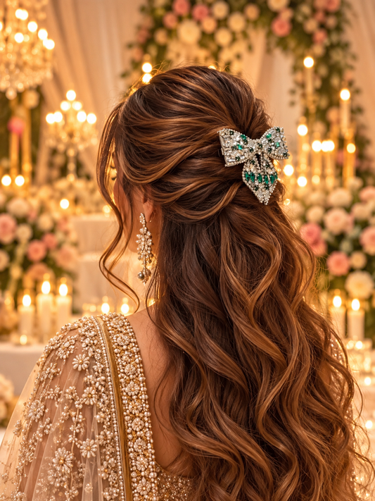 CELESTIAL SILVER BEJEWELLED BOW