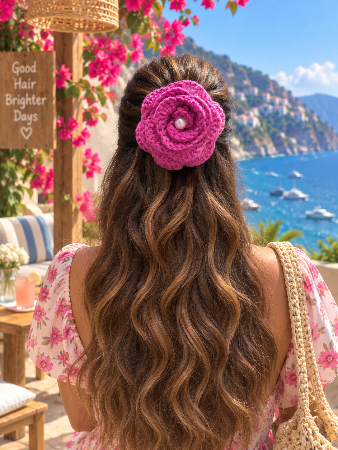 BERRY HAZE CROCHET BOW