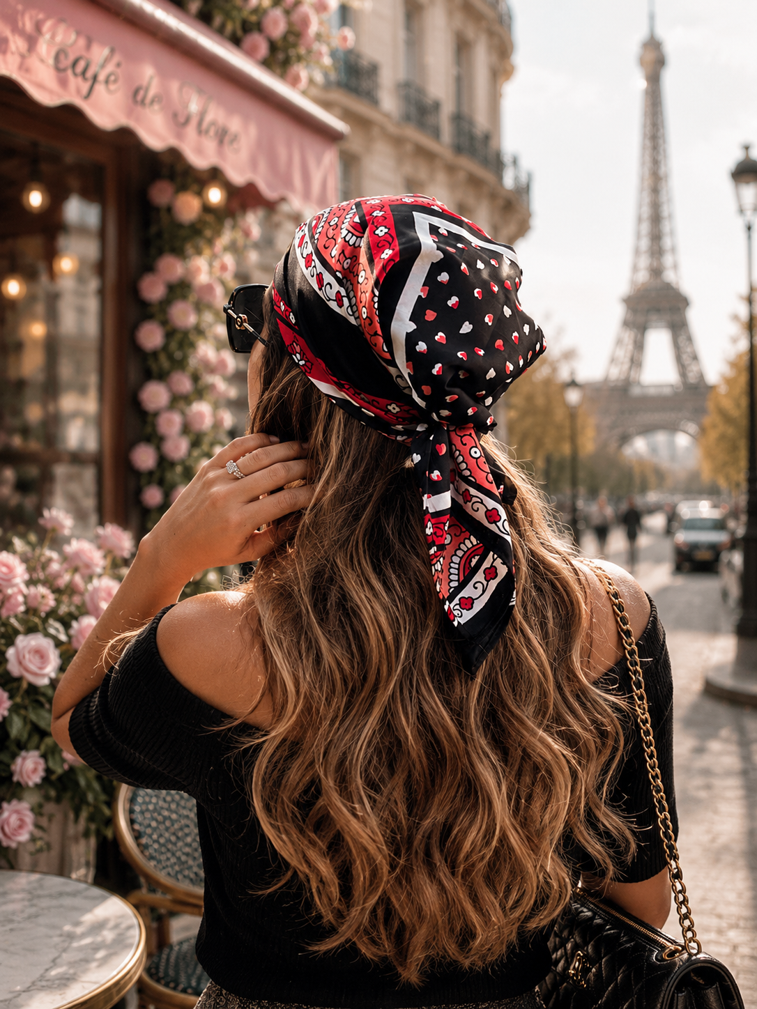 HEART SATIN BANDANA