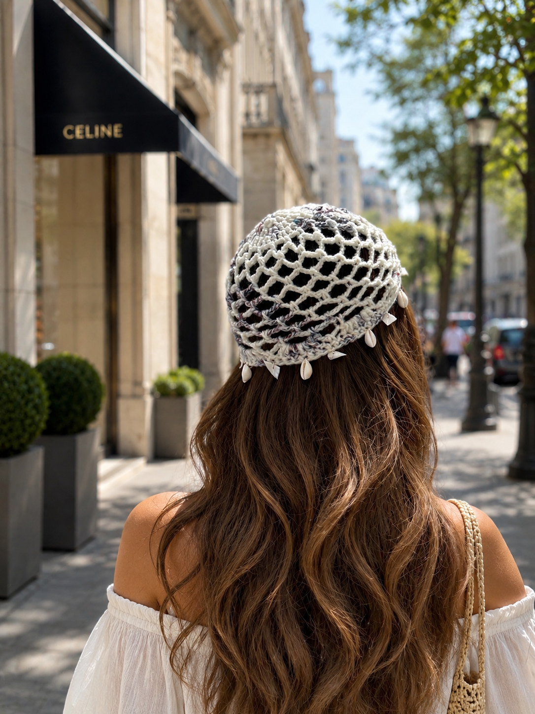 WHITE SANDS CROCHET CAP