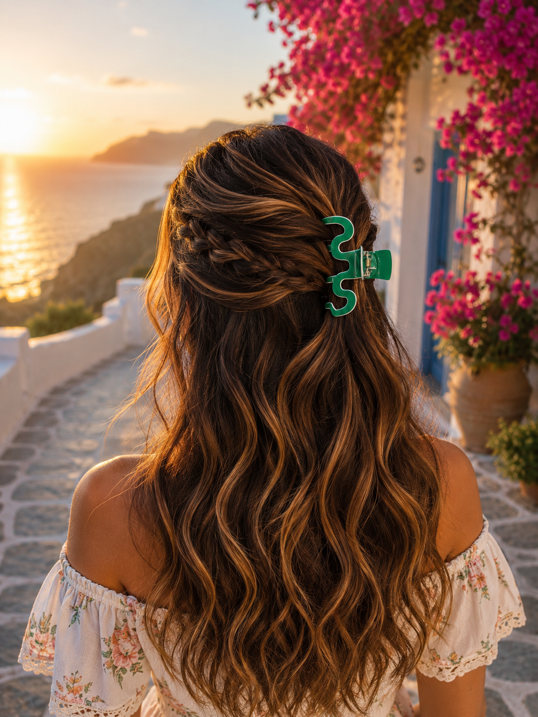 EMERALD GLOW HAIR CLAW