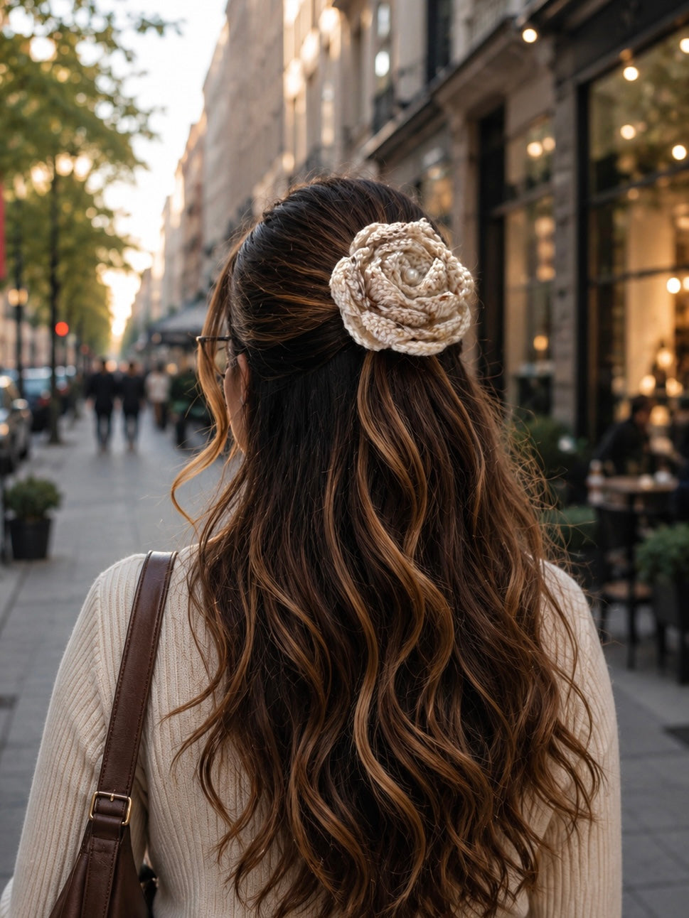VELVET NIGHT CROCHET BOW