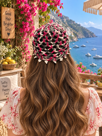 PEONY PINK CROCHET CAP