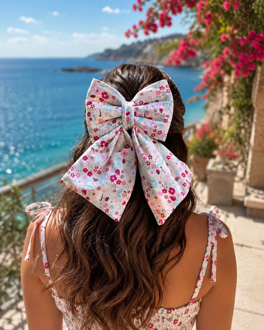 FUCHSIA PIGTAIL BOW