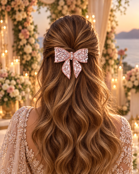 ROSEGOLD ARROW BEJEWELLED BOW