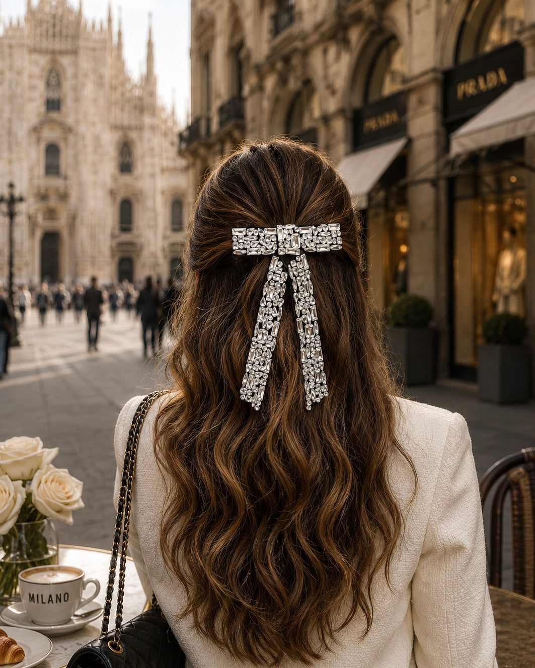 MIDNIGHT BEJEWELLED BOW