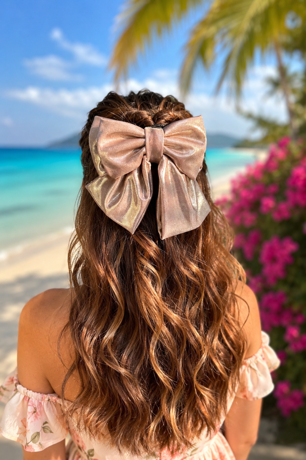 SHIMMER PIGTAIL BOW