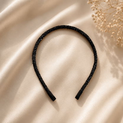 BLACK SWAROVSKI HEADBAND