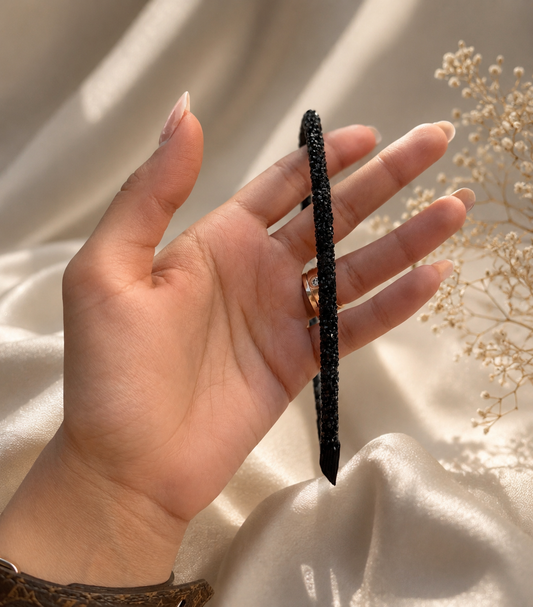 BLACK SWAROVSKI HEADBAND
