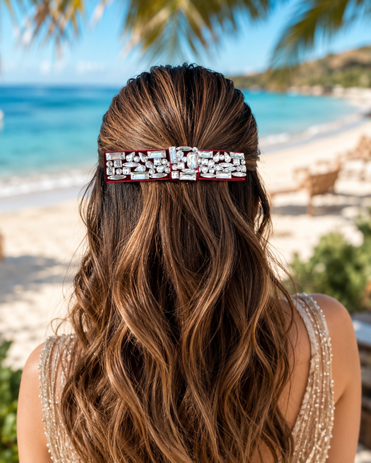 BURGUNDY ROYALE BEJEWELLED BOW