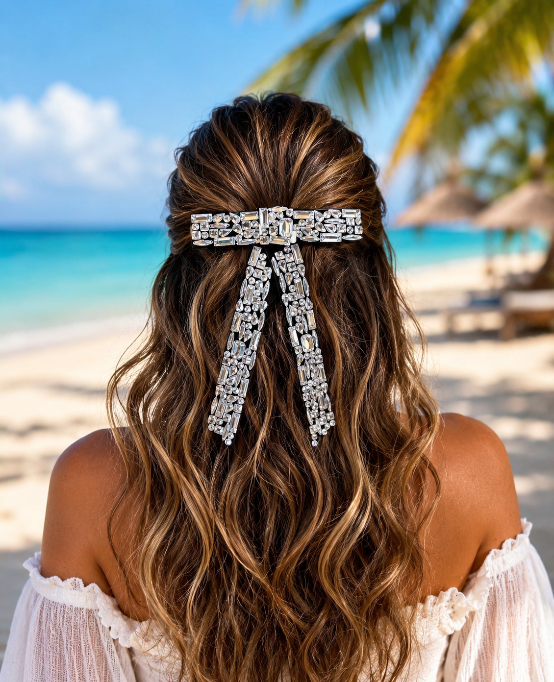 MIDNIGHT BEJEWELLED BOW