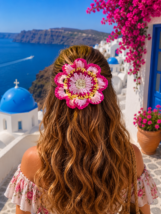 CARNATION CROCHET BOW