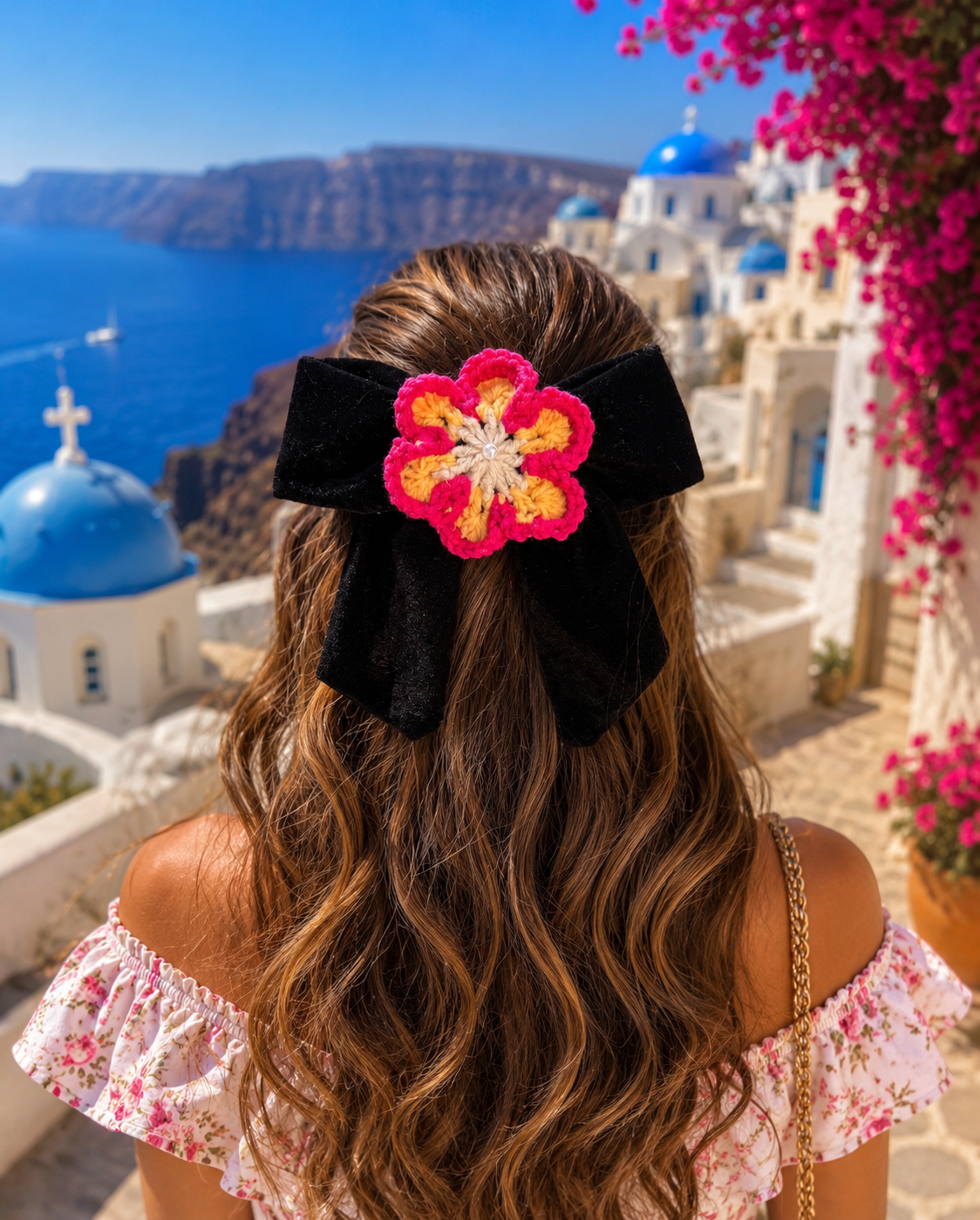 PEONY CROCHET BOW