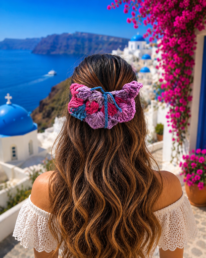 PURPLE EMPEROR CROCHET BOW