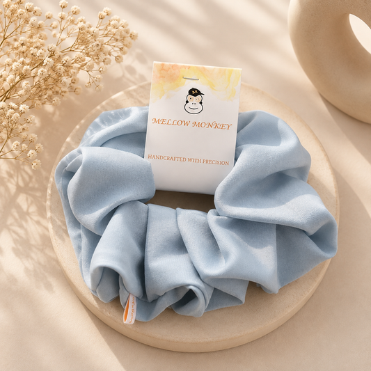 BABY BLUE COTTON SCRUNCHIE