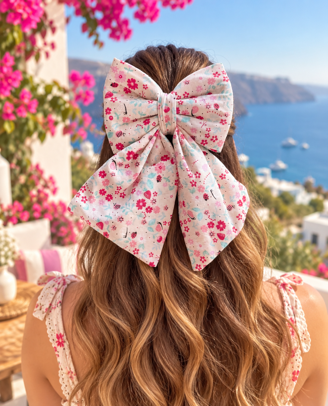 FUCHSIA PIGTAIL BOW