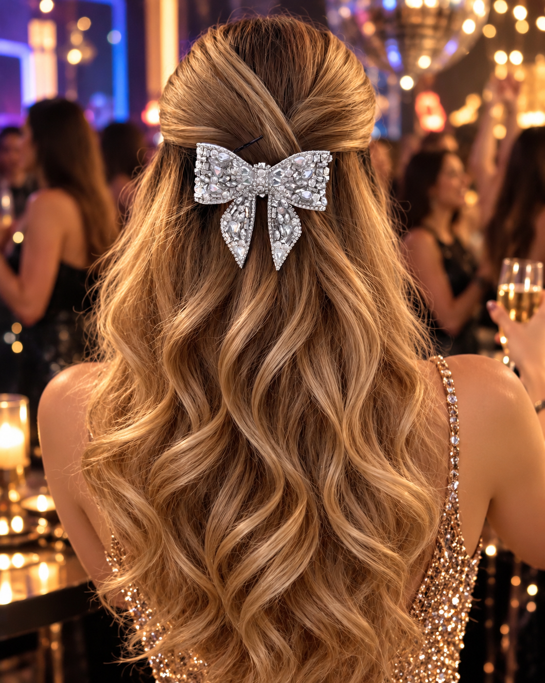 SILVER ARROW BEJEWELLED BOW