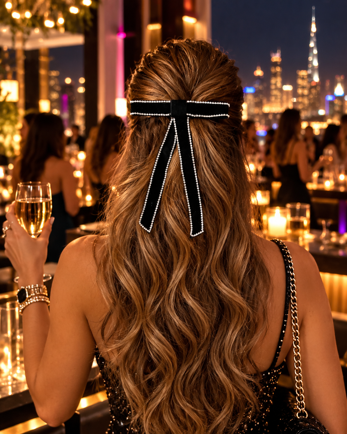 BLACK BEAUTY PIGTAIL BOW