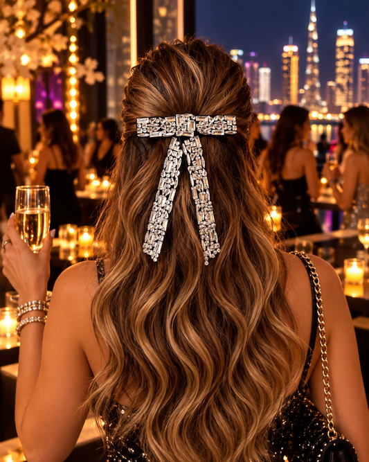 MIDNIGHT BEJEWELLED BOW