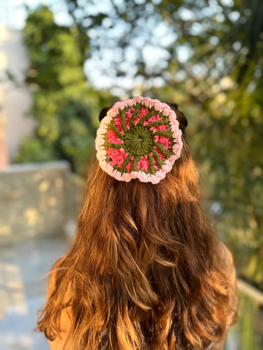 ZINNIAS CROCHET BOW