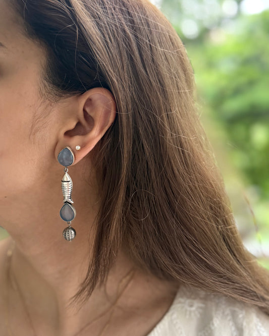 FISH SILVER EARRINGS