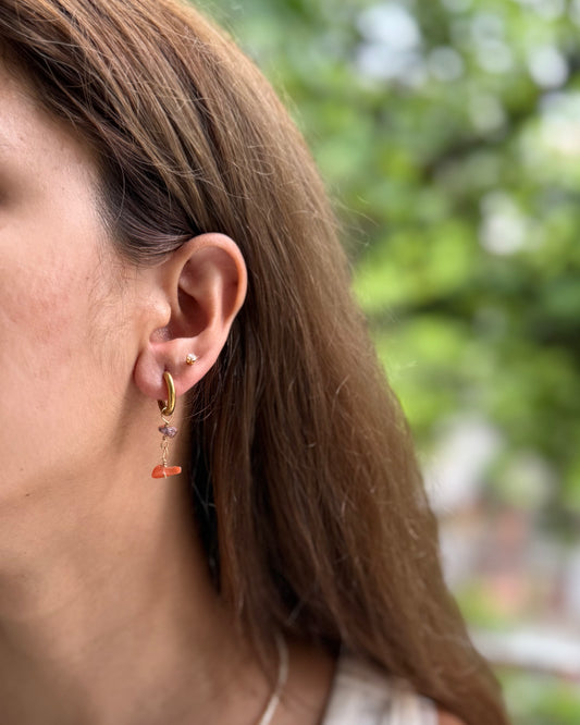 LOOP STONE EARRINGS