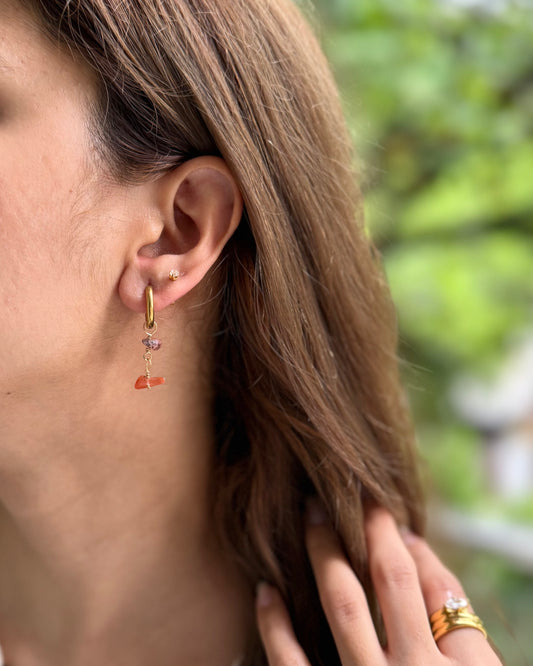 LOOP STONE EARRINGS
