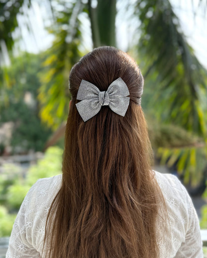 SILVER ARROW BEJEWELLED BOW