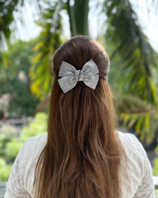 SILVER ARROW BEJEWELLED BOW