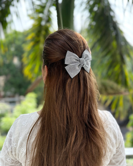 SILVER ARROW BEJEWELLED BOW