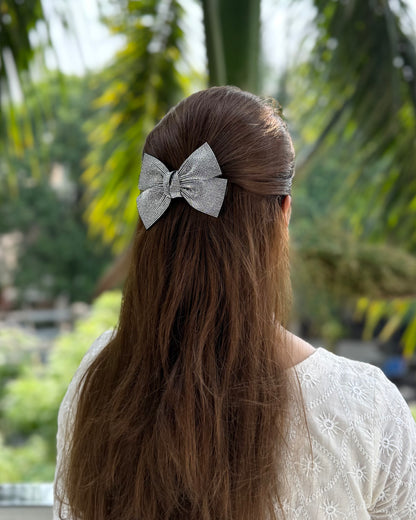 SILVER ARROW BEJEWELLED BOW