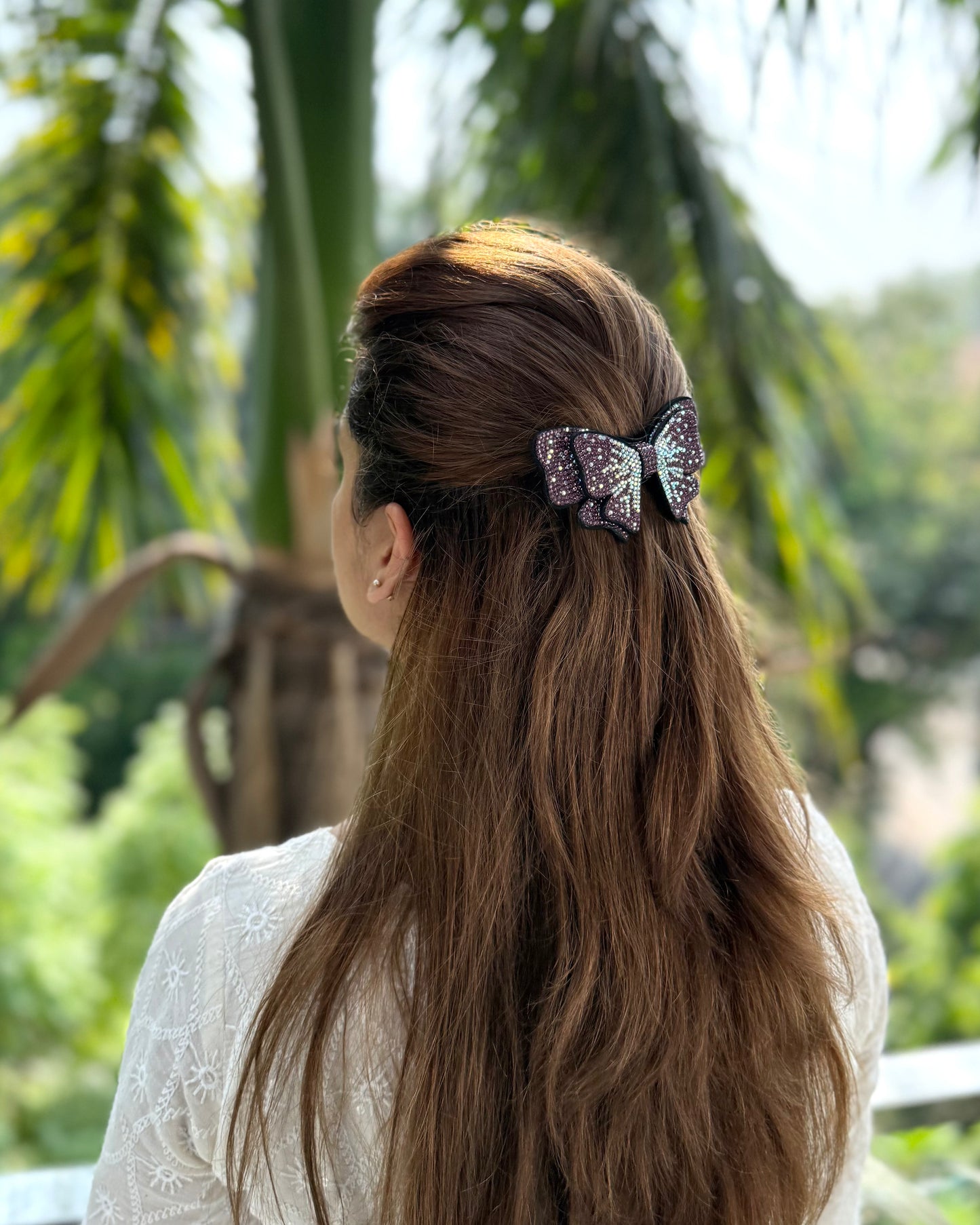 BURGANDY BEJEWELLED BOW