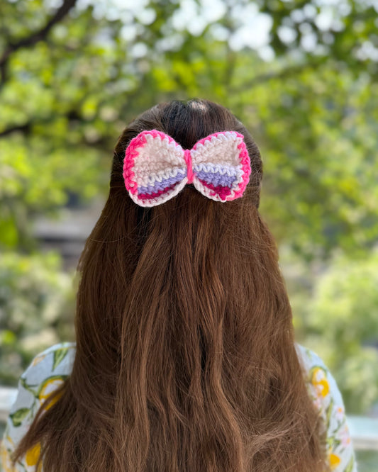 BUBBLEGUM CROCHET BOW