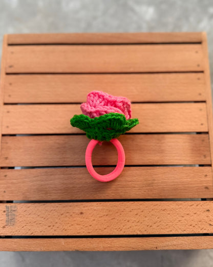 COTTON CANDY CROCHET SCRUNCHIE