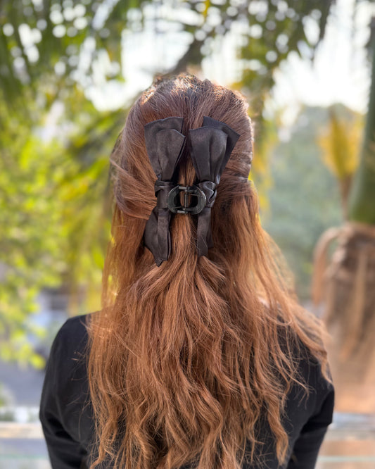 BLACK SUEDE HAIR CLAW