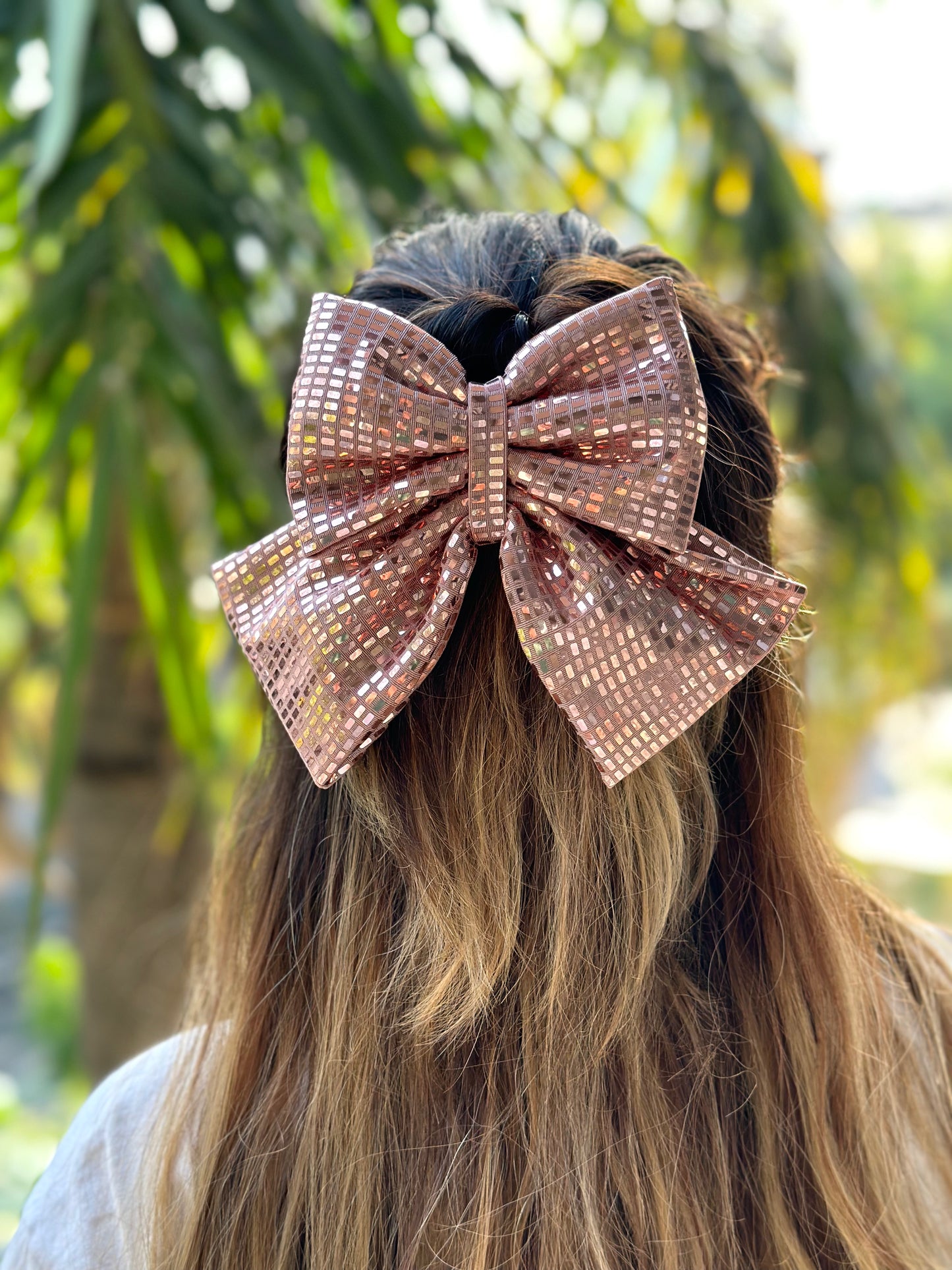 ROSE GOLD PIGTAIL BOW