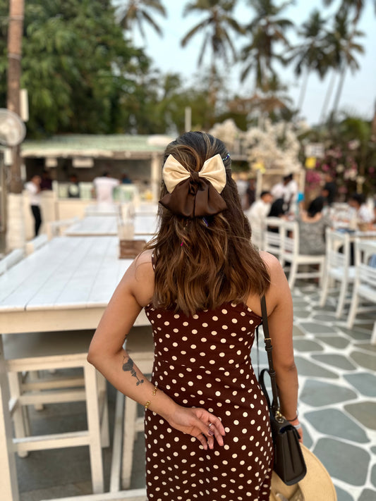 CARAMEL PIGTAIL BOW