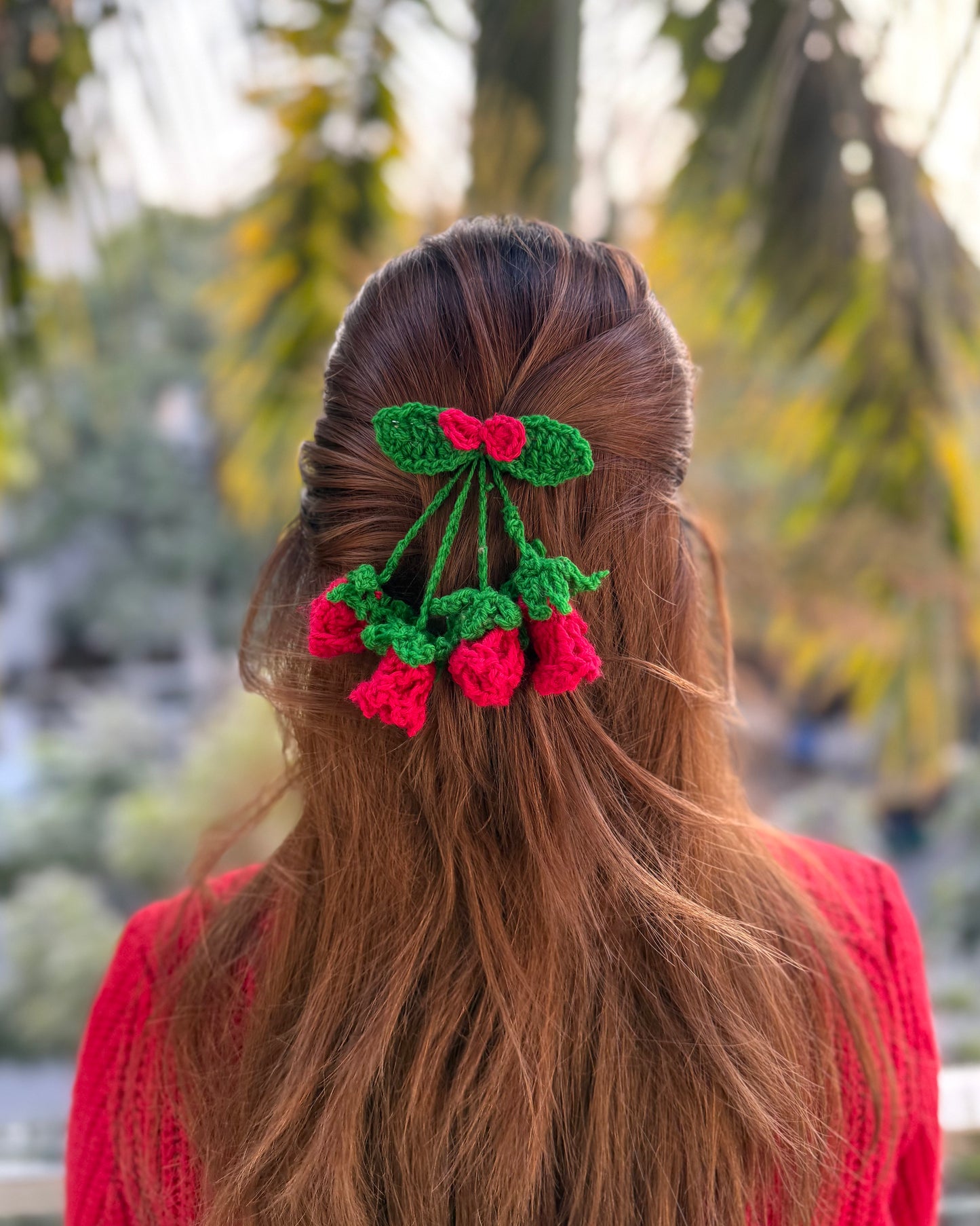ROSE CROCHET BOW