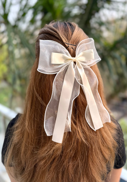CAMELLIA PIGTAIL BOW