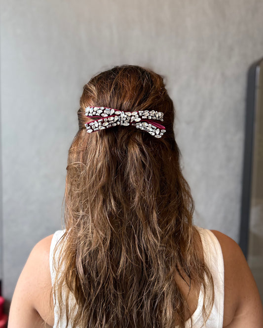 BERRY PIGTAIL BOW