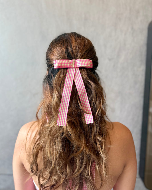 BLUSH PIGTAIL BOW