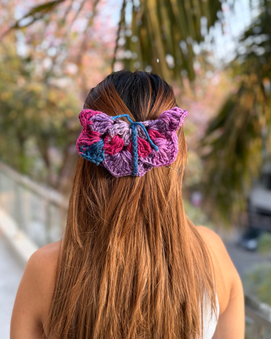 PURPLE EMPEROR CROCHET BOW