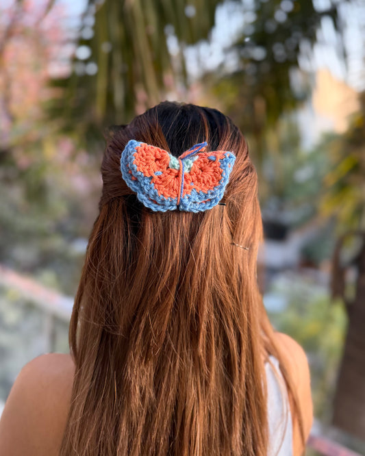 ORANGE TIP CROCHET BOW