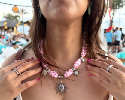 SILVER SUN CHARM NECKLACE