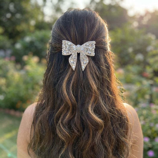 SILVER ARROW BEJEWELLED BOW